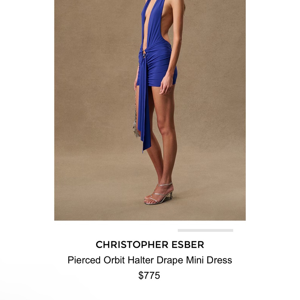Christopher Esber Royal Blue Halter Mini Dress SOLD OUT
